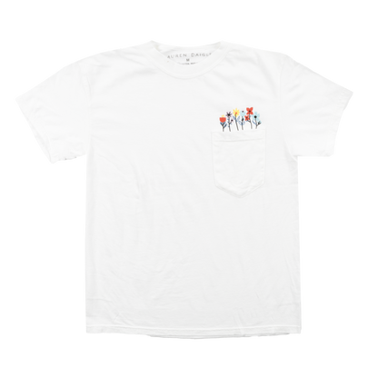 Embroidered Flowers Pocket Tee